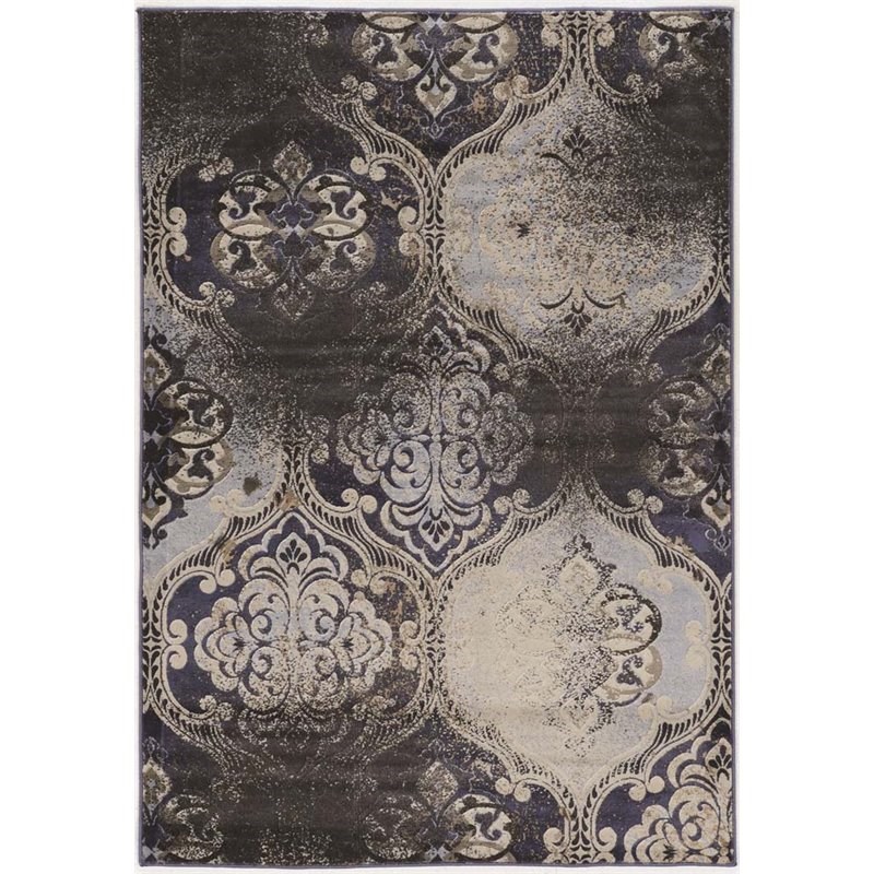 Riverbay Furniture 2' x 3' Rug in Beige and Blue