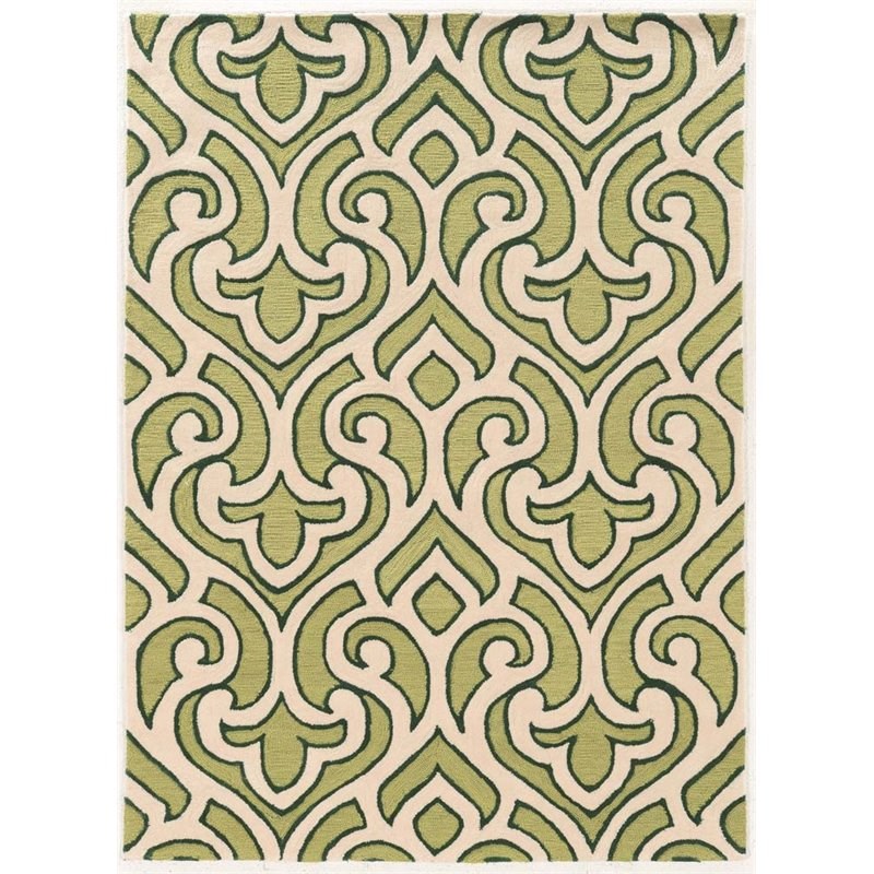 Riverbay Furniture 8' x 10' Hand Tufted Rug in Cream and Green