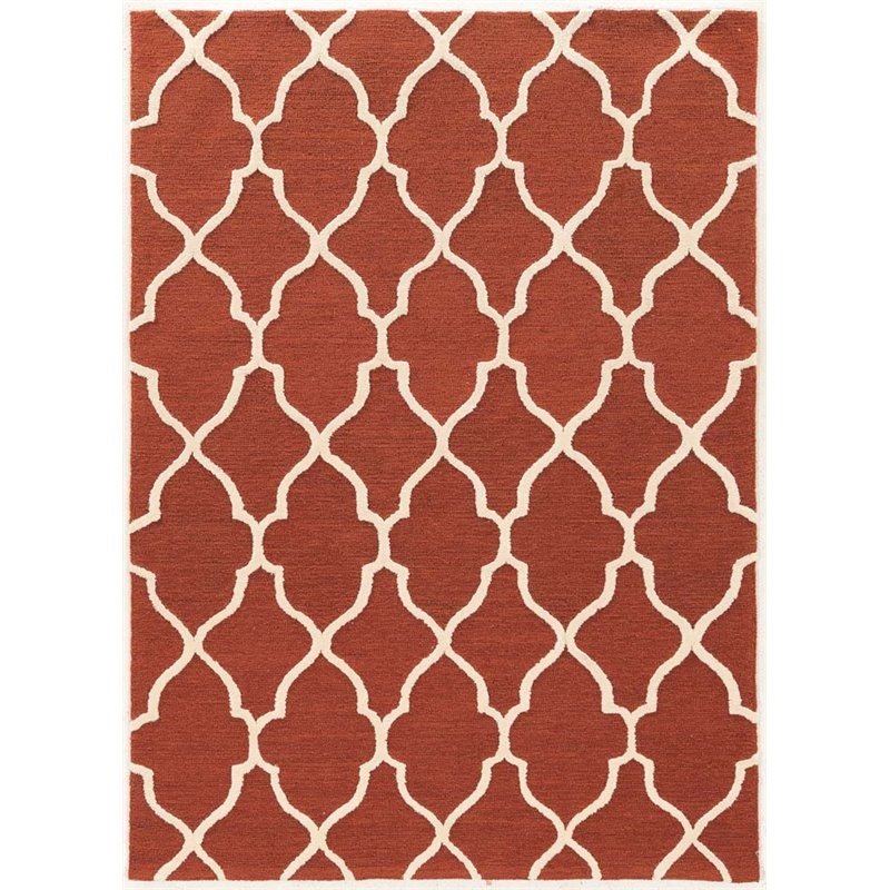 Riverbay Furniture 8' x 10' Hand Tufted Rug in Rust and Cream