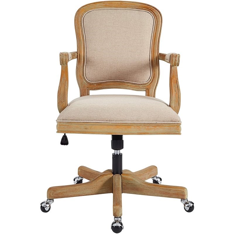 Riverbay Furniture Swivel Office Chair in Natural and Rustic Brown