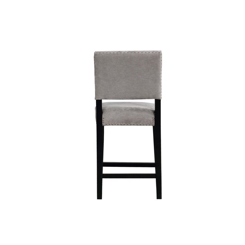 Riverbay Furniture Washed Velvet Counter Stool in Dark Gray