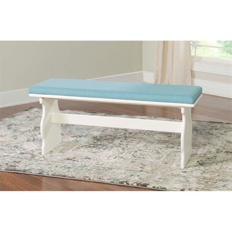 Riverbay Patio Wood White Breakfast Corner Nook Table Booth Bench Dining Set