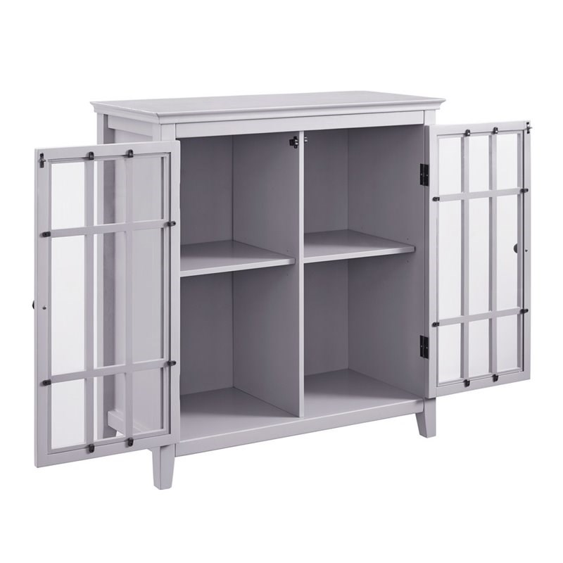 Riverbay Furniture Double Door Cabinet in Gray