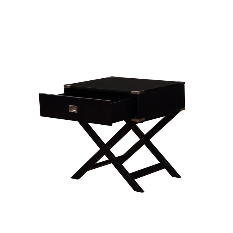 Riverbay Furniture X Base Accent Table in Black