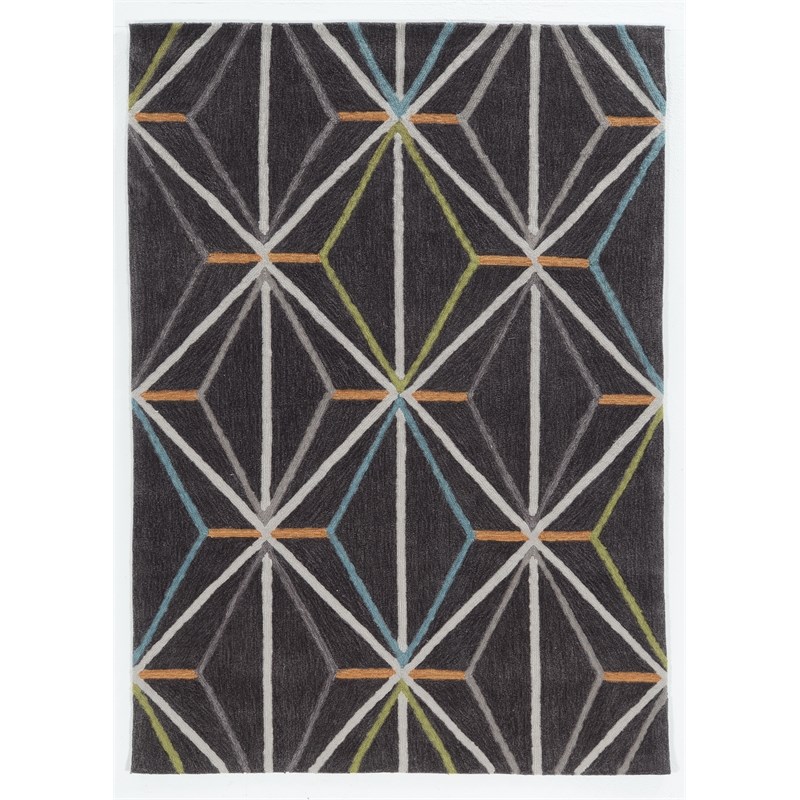 Riverbay Furniture 5' x 7' Hand Tufted Prisma Rug in Charcoal