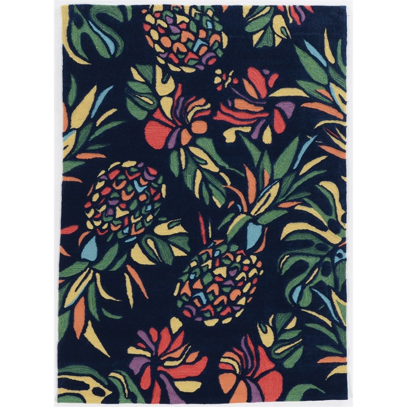Riverbay Furniture 2' x 3' Hand Tufted Pineapple Rug in Navy