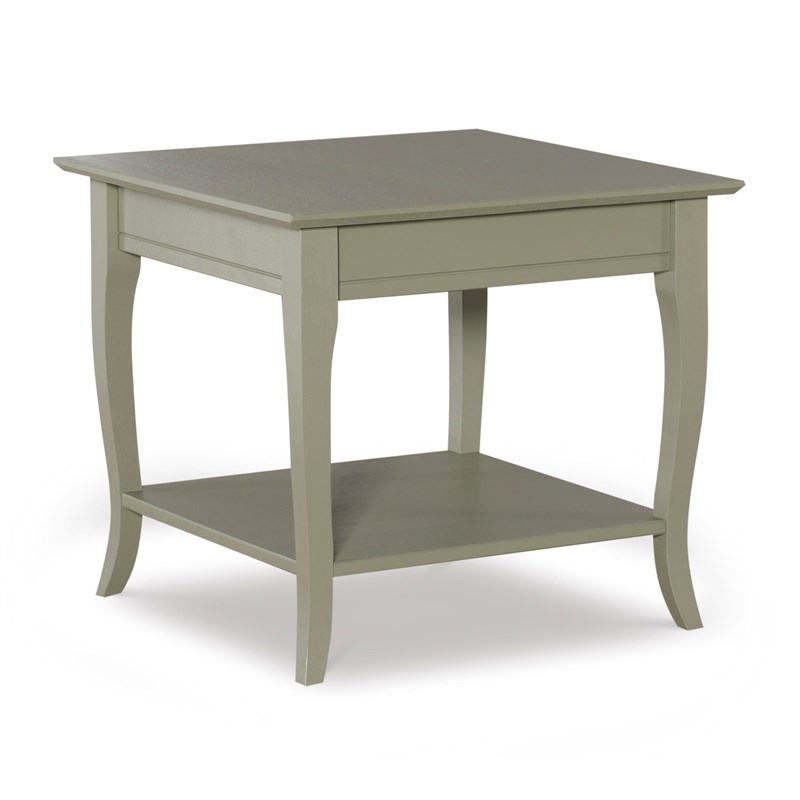 Riverbay Furniture Juno Solid Wood End Table with Contoured Legs in Gray