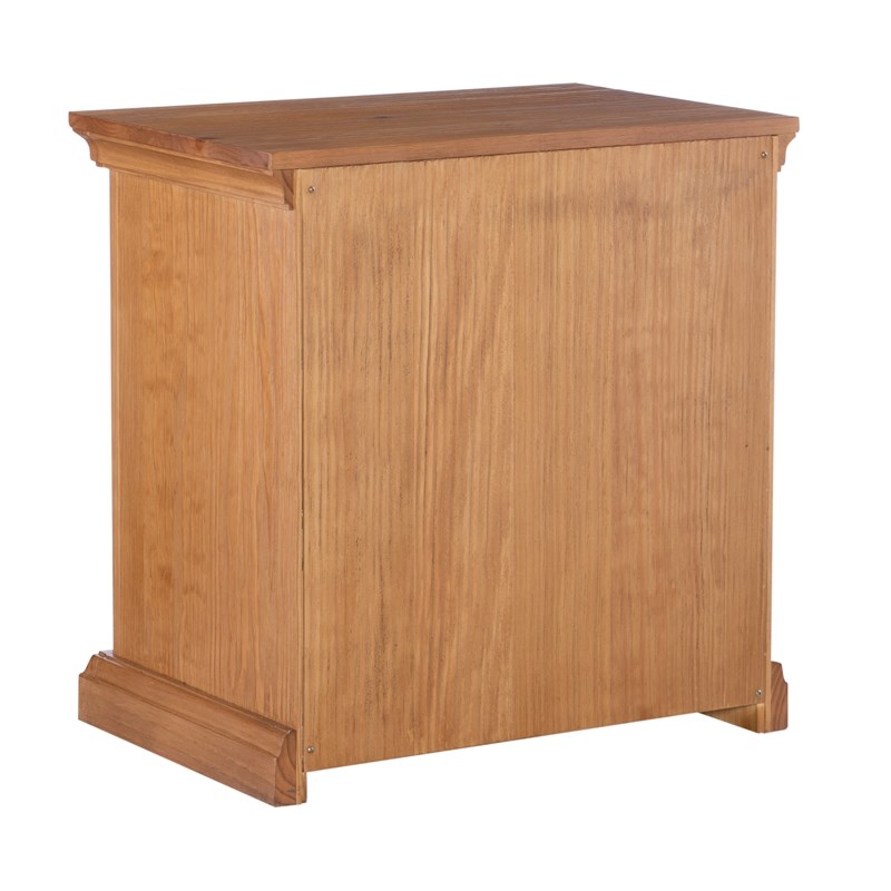 Riverbay Furniture Three Drawer Wood Nightstand in Dark Honey Brown