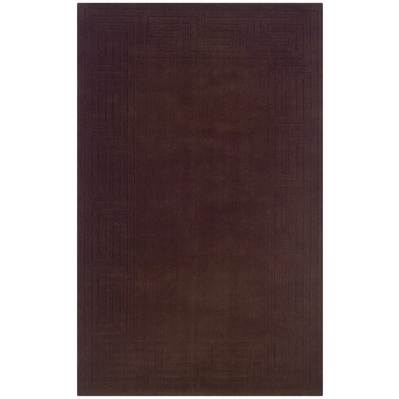 Riverbay Furniture 8' x 10' Transitional Hand Woven Wool Rug in French Roast
