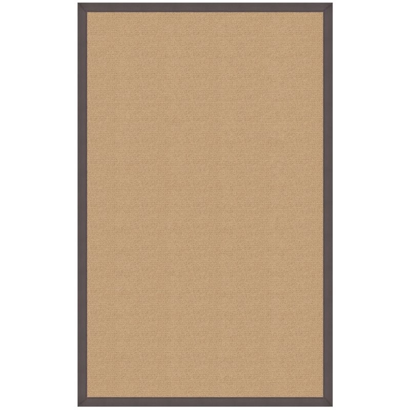 Riverbay Furniture 4' x 6' Transitional Wool Rug in Sisal and Slate
