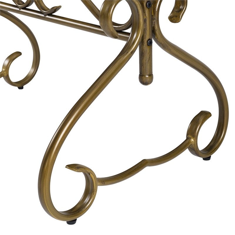 Riverbay Furniture Large Oval Metal, Gold Metal Cheval Mirror