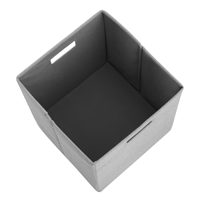 Riverbay Furniture Two Pack Fabric Storage Bin in Gray