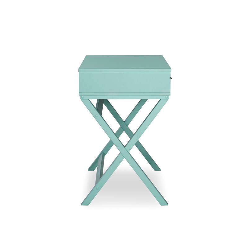 Riverbay Furniture 2-Drawer Wood Desk in Turquoise Blue