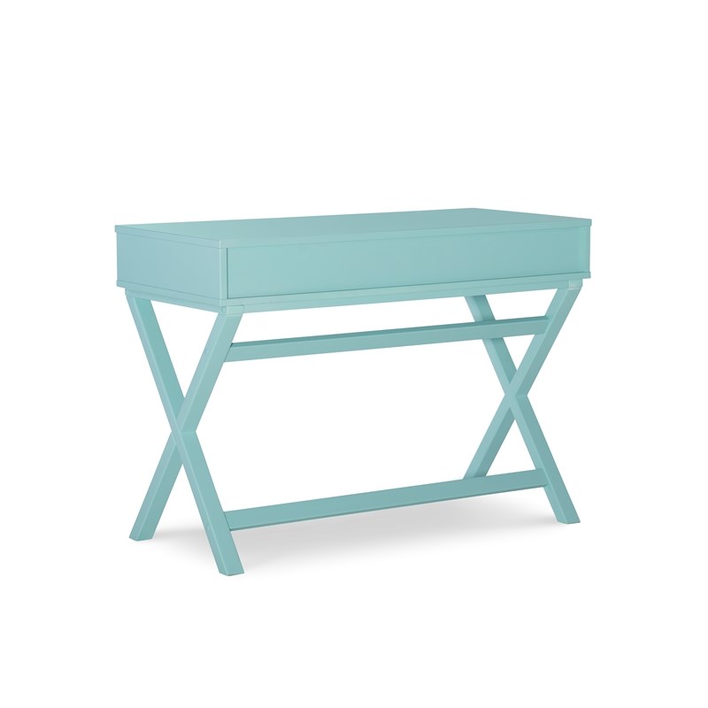 Riverbay Furniture 2-Drawer Wood Desk in Turquoise Blue