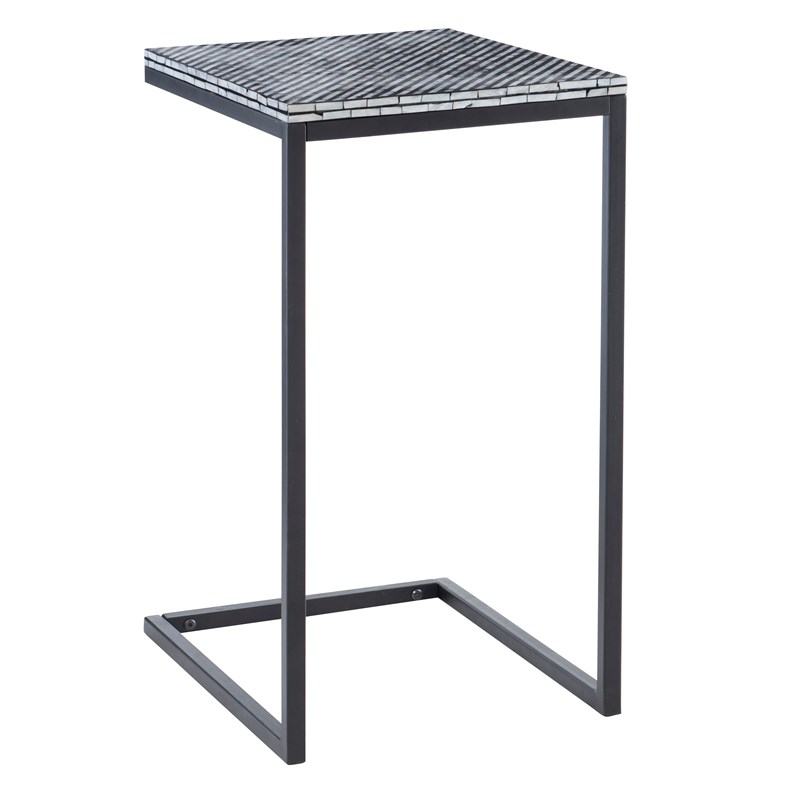 Riverbay Furniture Metal Accent C Table in Black