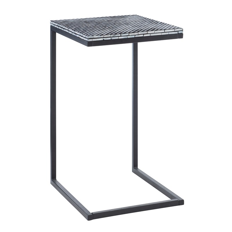 Riverbay Furniture Metal Accent C Table in Black