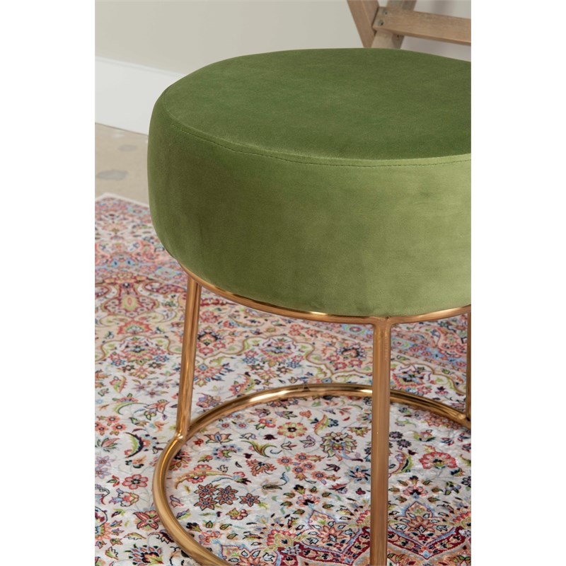 Riverbay Furniture Metal Accent Vanity Stool in Green Homesquare