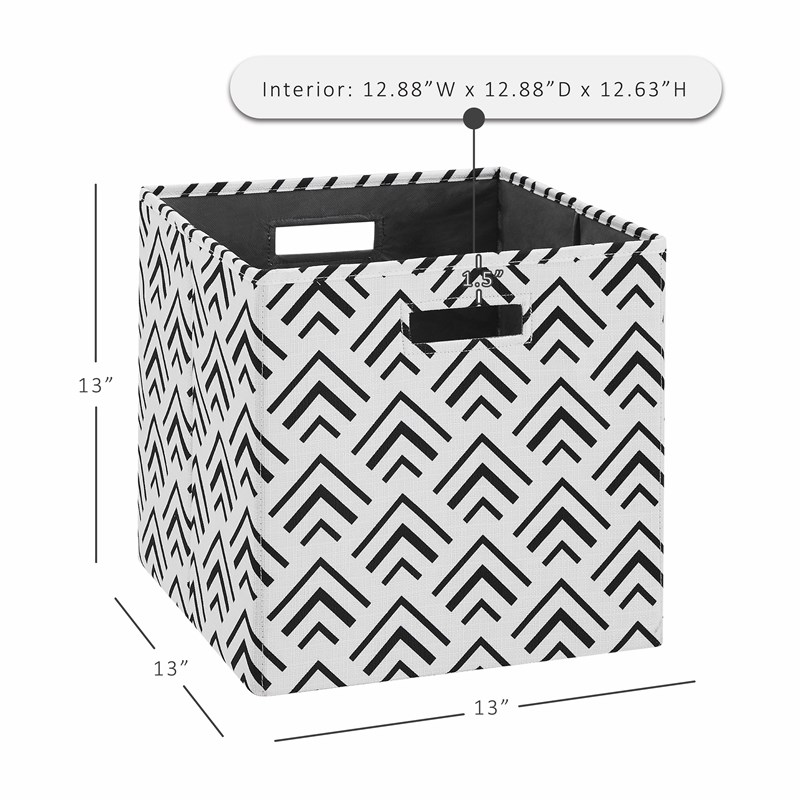 Riverbay Furniture Transitional Two Pack Fabric Arrow Storage Bins in Black