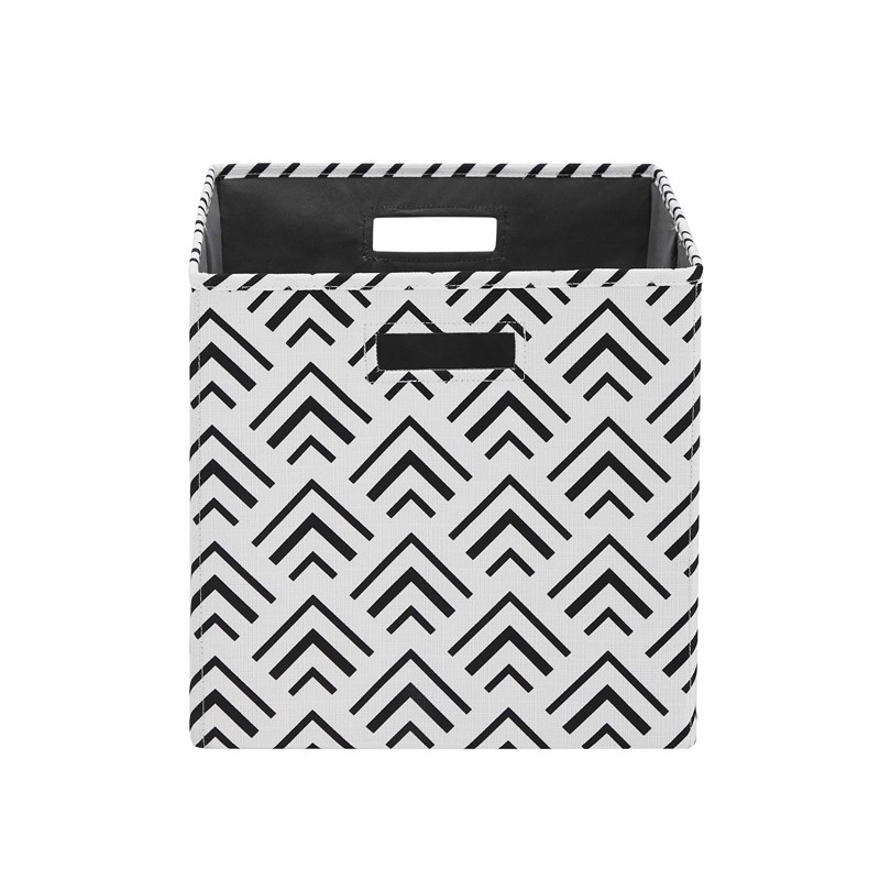Riverbay Furniture Transitional Two Pack Fabric Arrow Storage Bins in Black