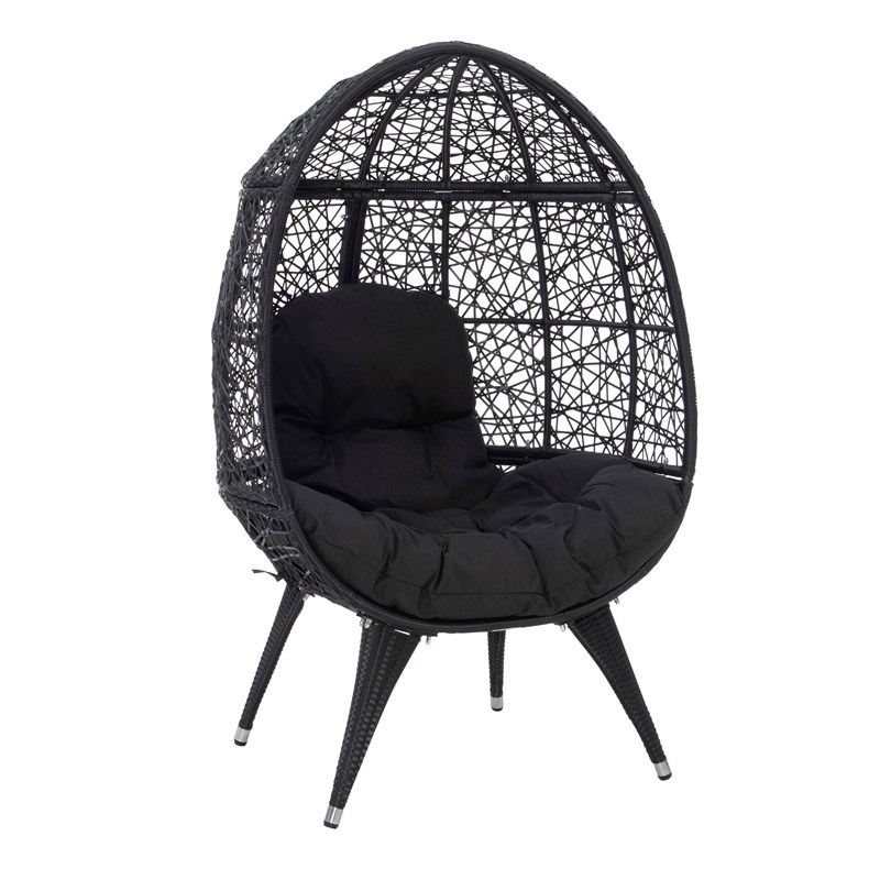 Riverbay Furniture Modern Metal Round Chair in Black