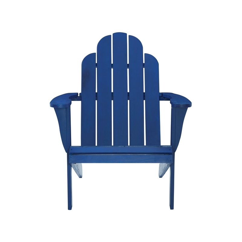 Riverbay Furniture Transitional Adirondack Wood Outdoor Chair in Blue