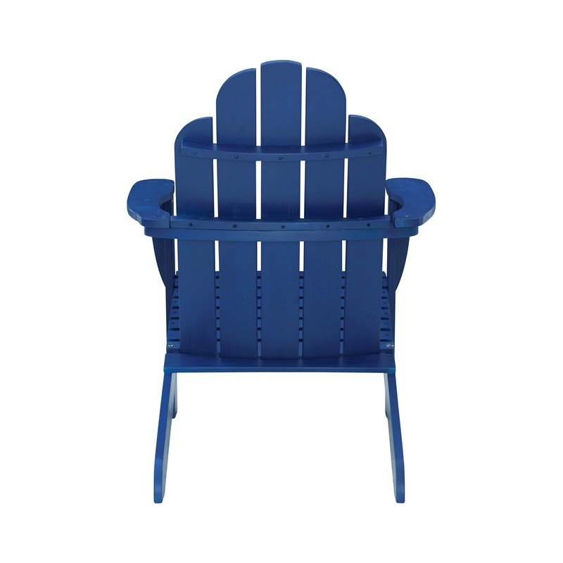 Riverbay Furniture Transitional Adirondack Wood Outdoor Chair in Blue