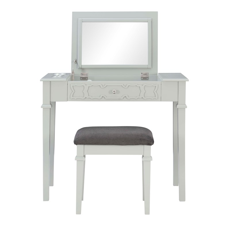 Riverbay Furniture Transitional Wood Vanity in Gray