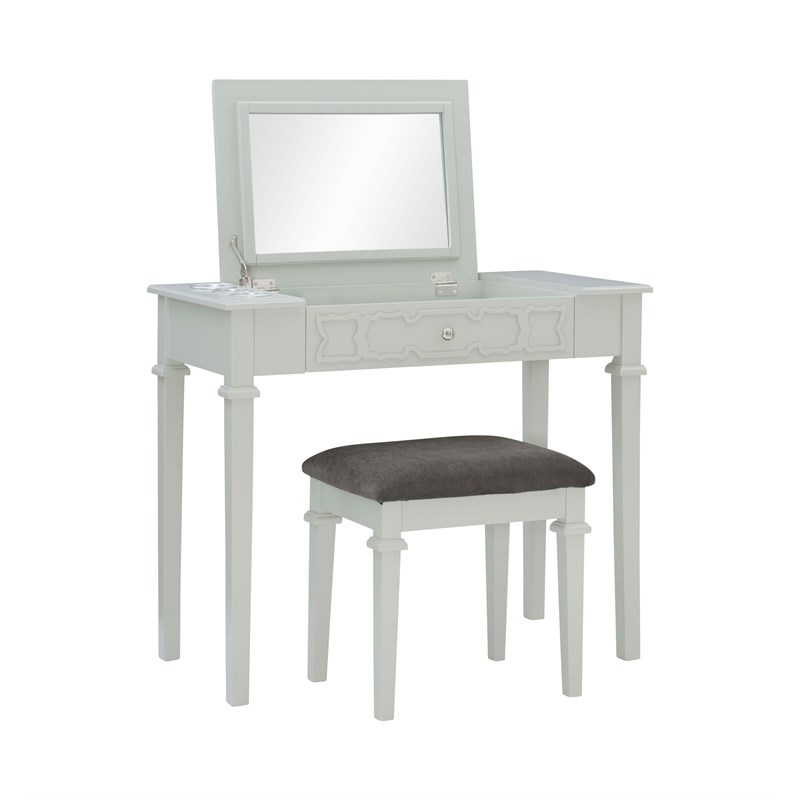 Riverbay Furniture Transitional Wood Vanity in Gray