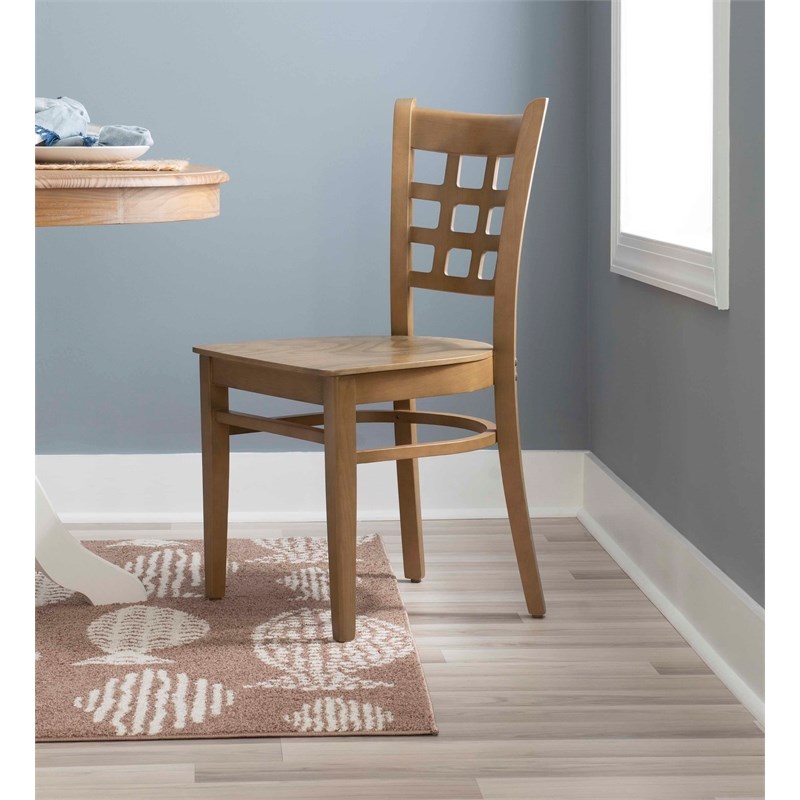 Riverbay Furniture Farmhouse Beech Wood Set of Two Side Chairs in Natural