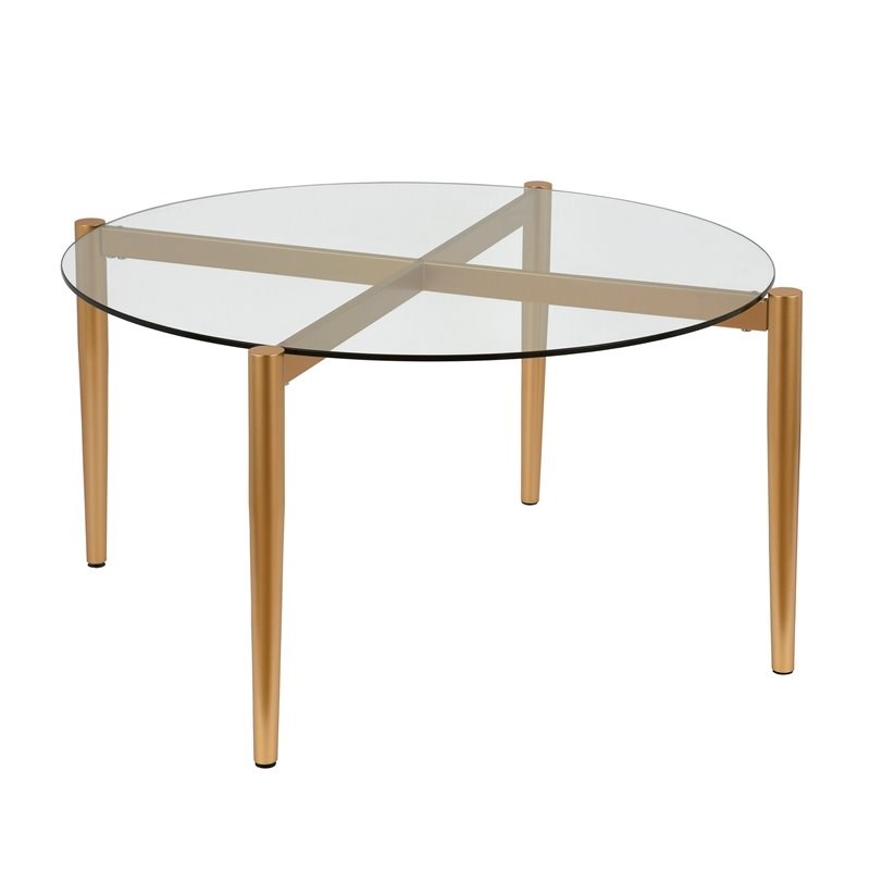 Henn&Hart Round coffee table Gold 17 H x 36 L x 36 W 