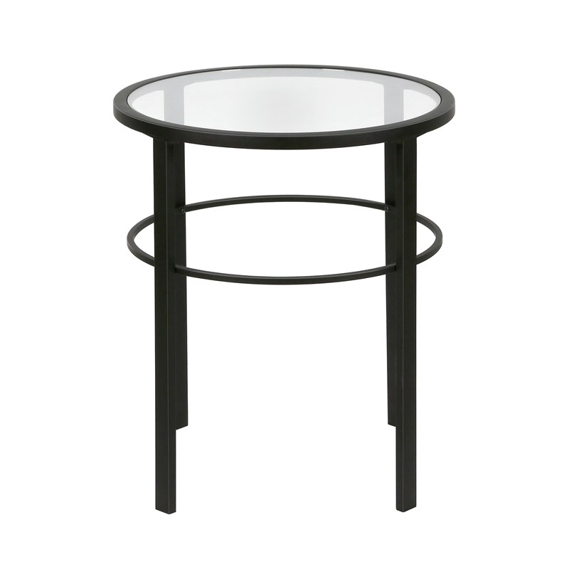 Henn&Hart Blackened Bronze Side Table with Glass Top