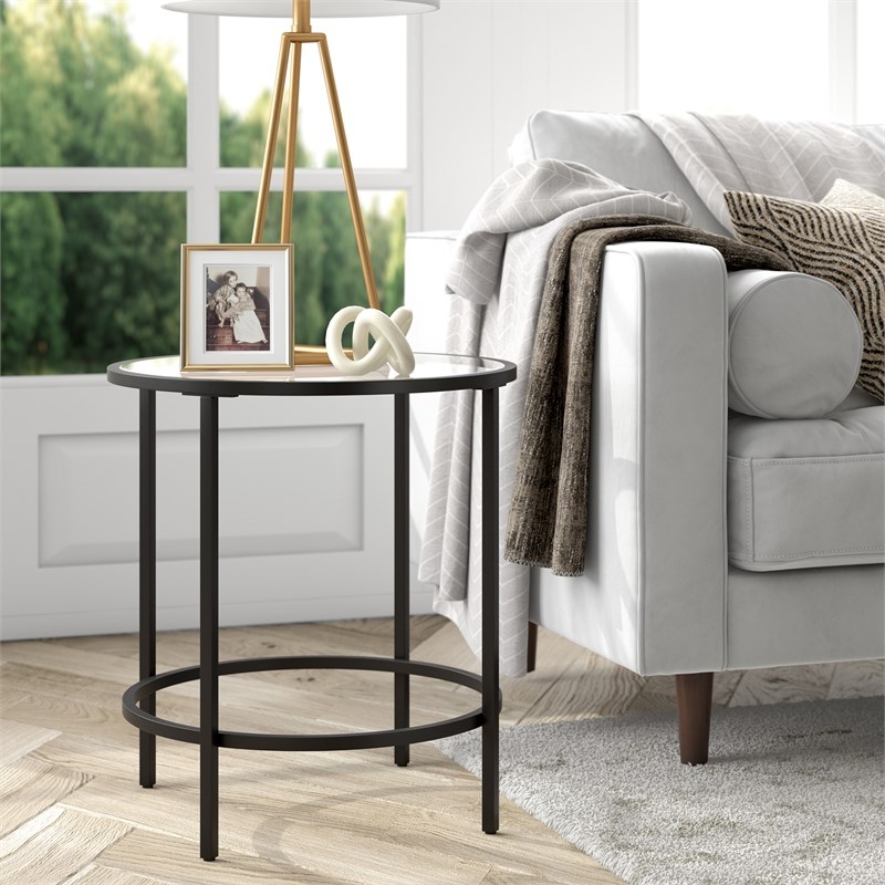 Henn Hart Blackened Bronze Round Side Table Homesquare Henn Hart Blackened Bronze Round Side, Birch Lane End Tables Round