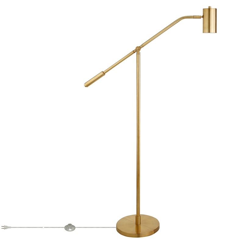 Henn Hart Brass Pharmacy Floor Lamp, Brass Adjustable Pharmacy Floor Lamp