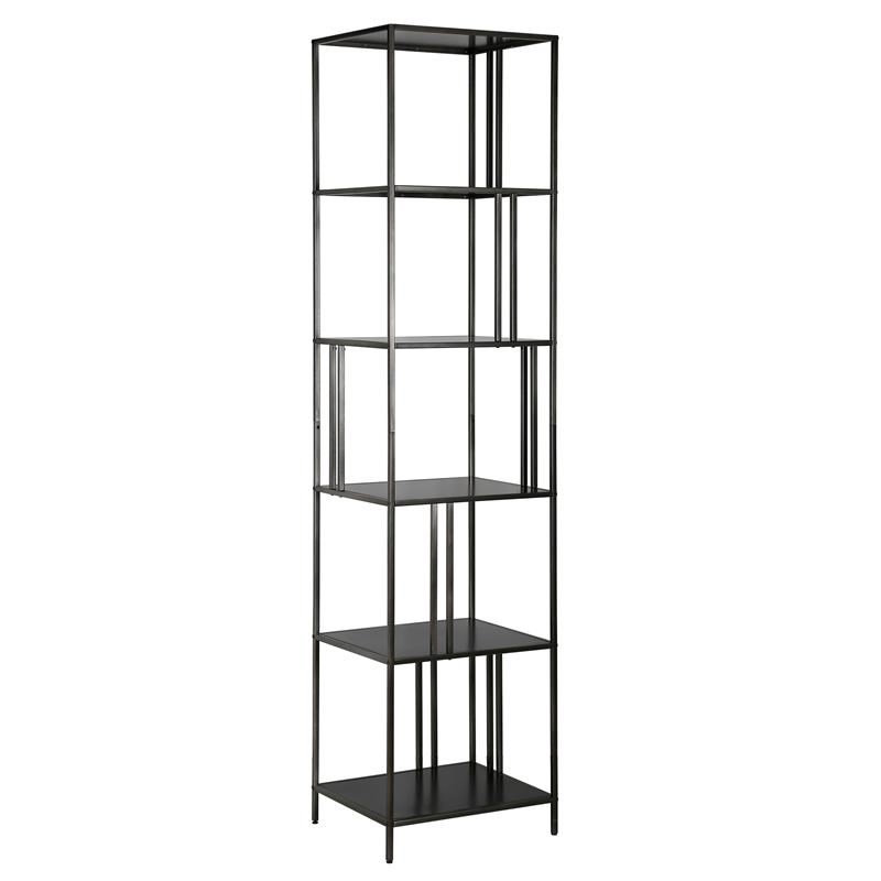 Wide Metal Gray Bookcase Homesquare, 18 Inch Wide Tall Bookcase
