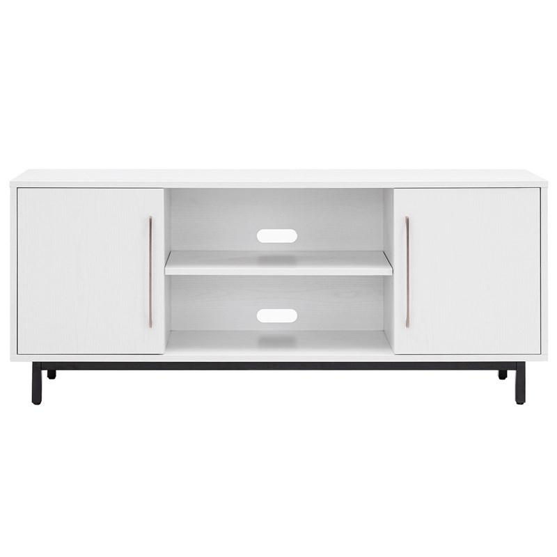 Henn&Hart 58" White/Metal TV Stand Homesquare