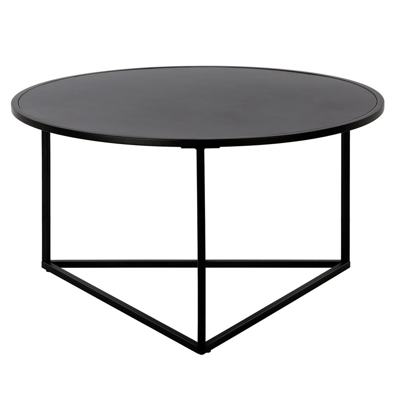 Henn&Hart Black Bronze Round Coffee Table with Metal Top