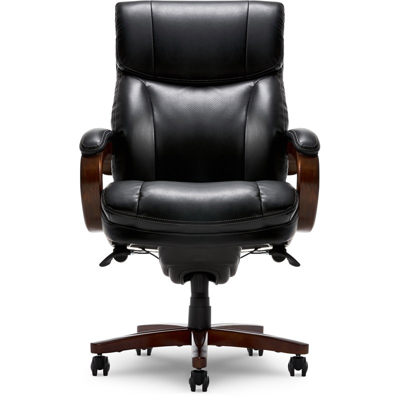 La-Z-Boy Big and Tall Trafford Executive Office Chair Black Bonded Leather