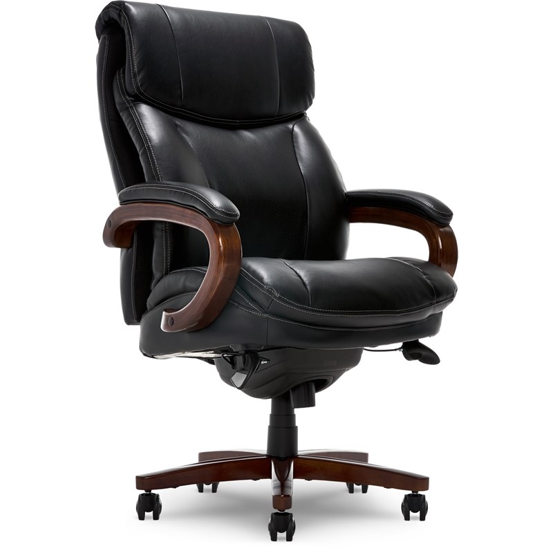 La-Z-Boy Big and Tall Trafford Executive Office Chair Black Bonded Leather