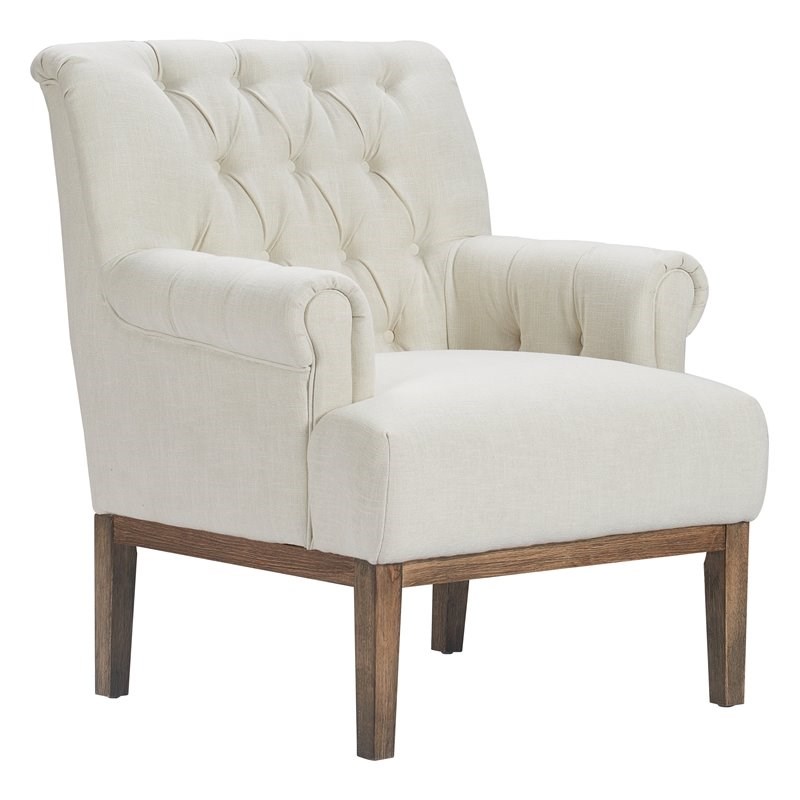 finch westport tufted accent chair ivory uph20064a