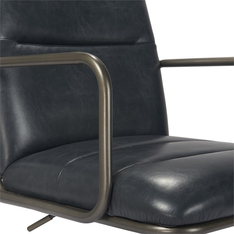 Finch Franklin Modern Leather Desk Chair Gray