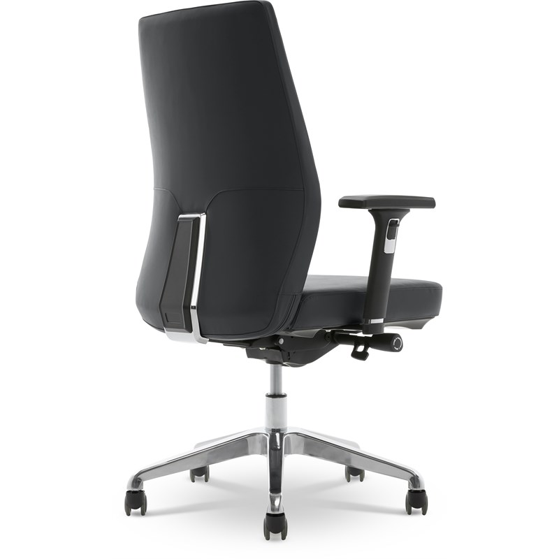 StyleWorks NYC Mid Back Executive Office Chair with Adjustable Arms Charcoal