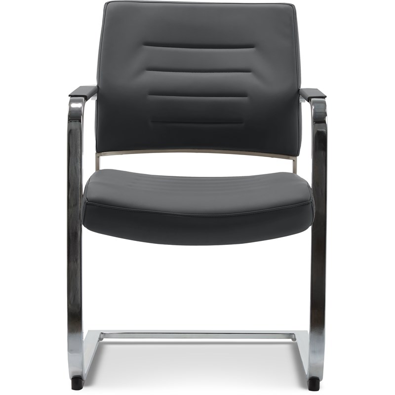 StyleWorks Milan Metal Arm Guest Chair Charcoal