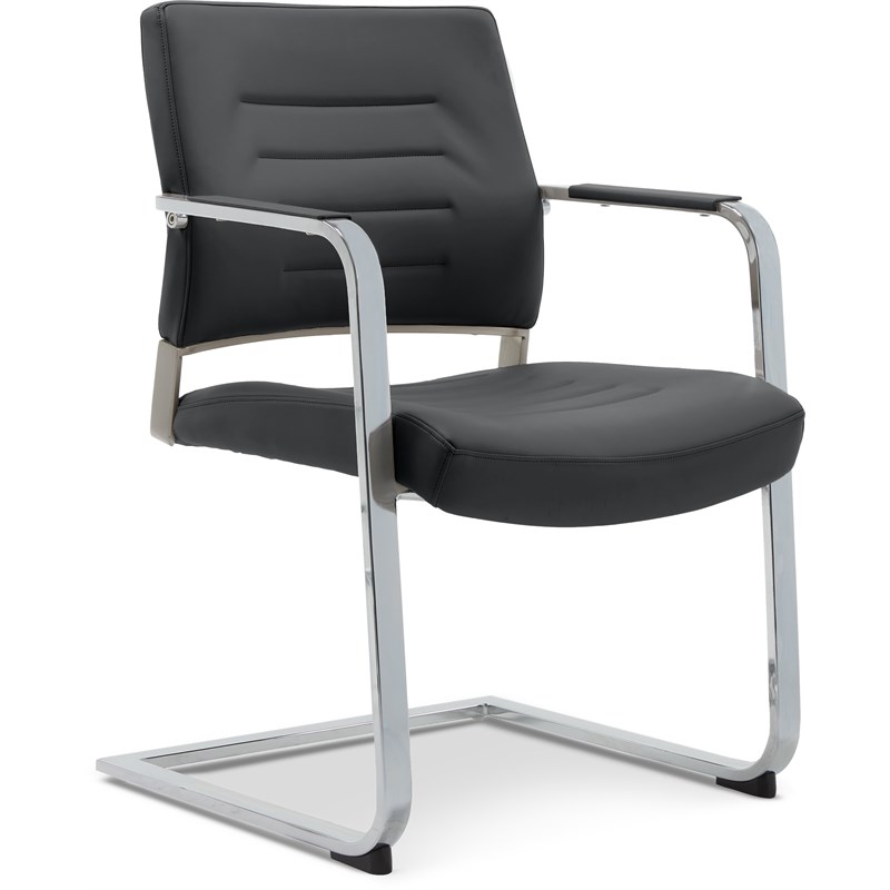 StyleWorks Milan Metal Arm Guest Chair Charcoal