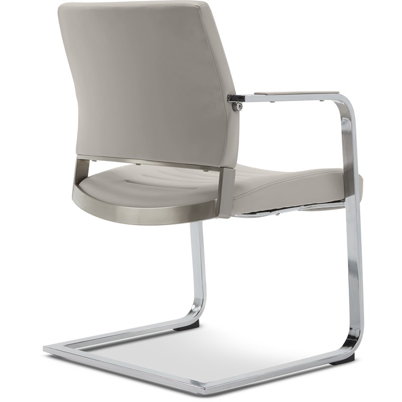 StyleWorks Milan Metal Arm Guest Chair Pewter