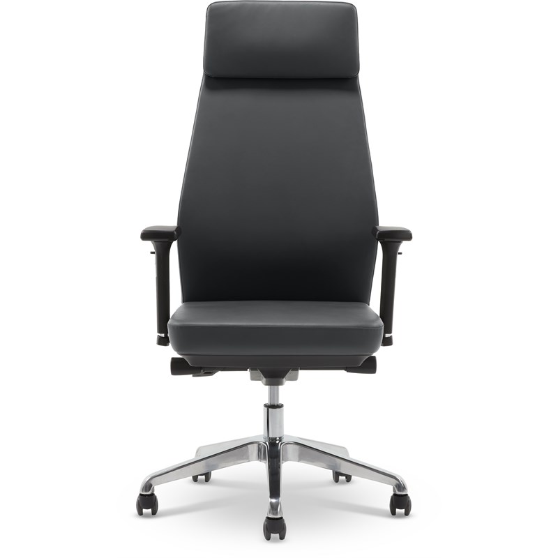 StyleWorks NYC High Back Executive Office Chair with Adjustable Arms Charcoal