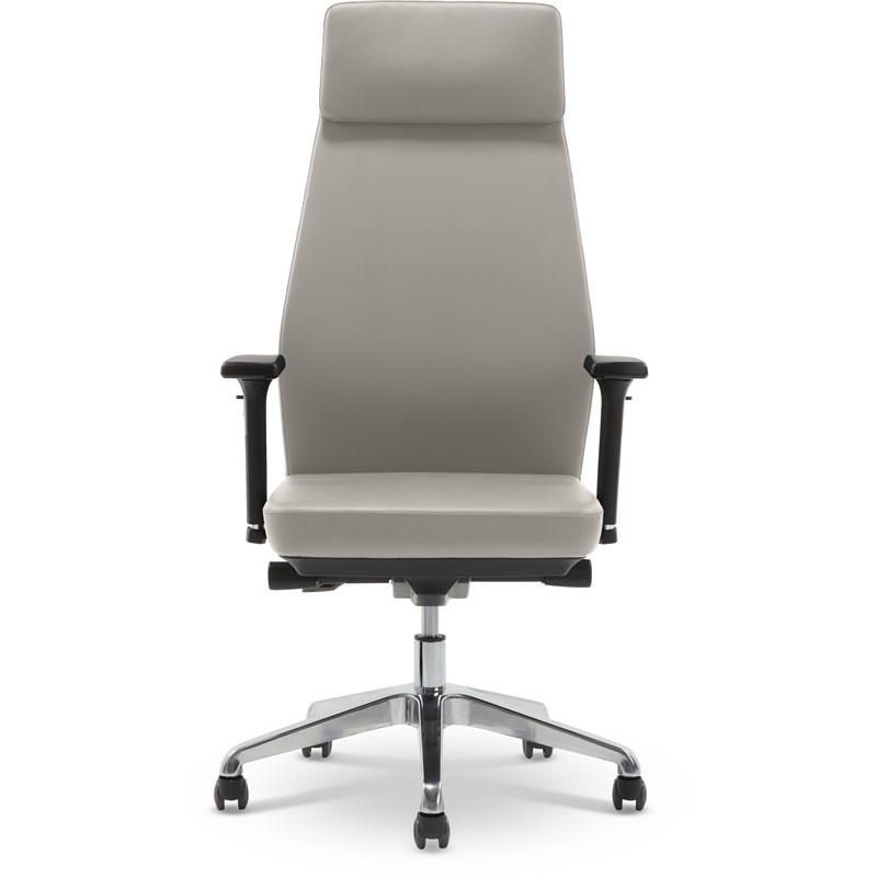 StyleWorks NYC High Back Executive Office Chair with Adjustable Arms Pewter