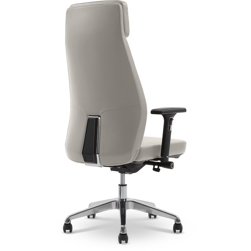 StyleWorks NYC High Back Executive Office Chair with Adjustable Arms Pewter