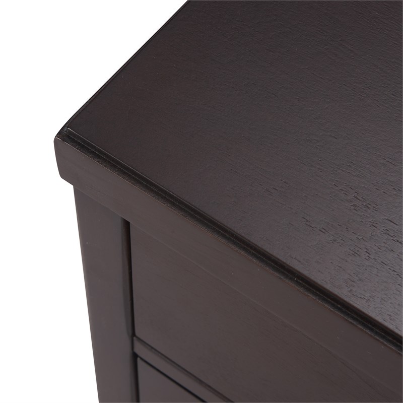 ClickDecor Finley Solid Wood 3 Drawer Nightstand Dark Brown