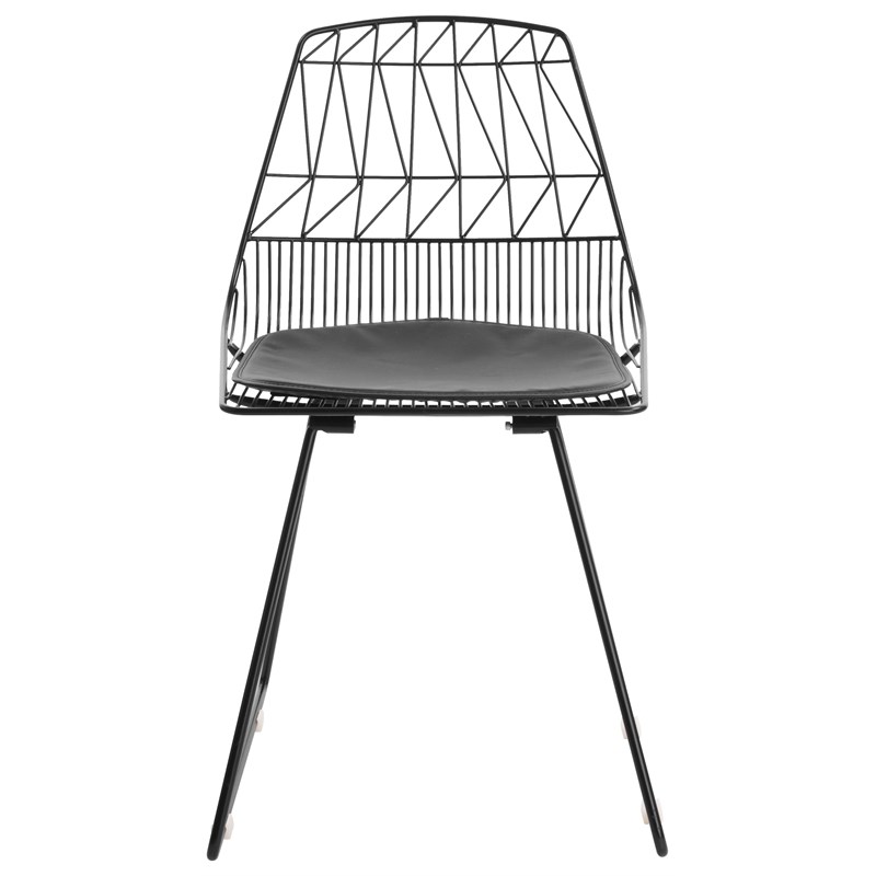 Adore Decor Vivi Metal Dining Side Chair in Noir Black (Set of 2)