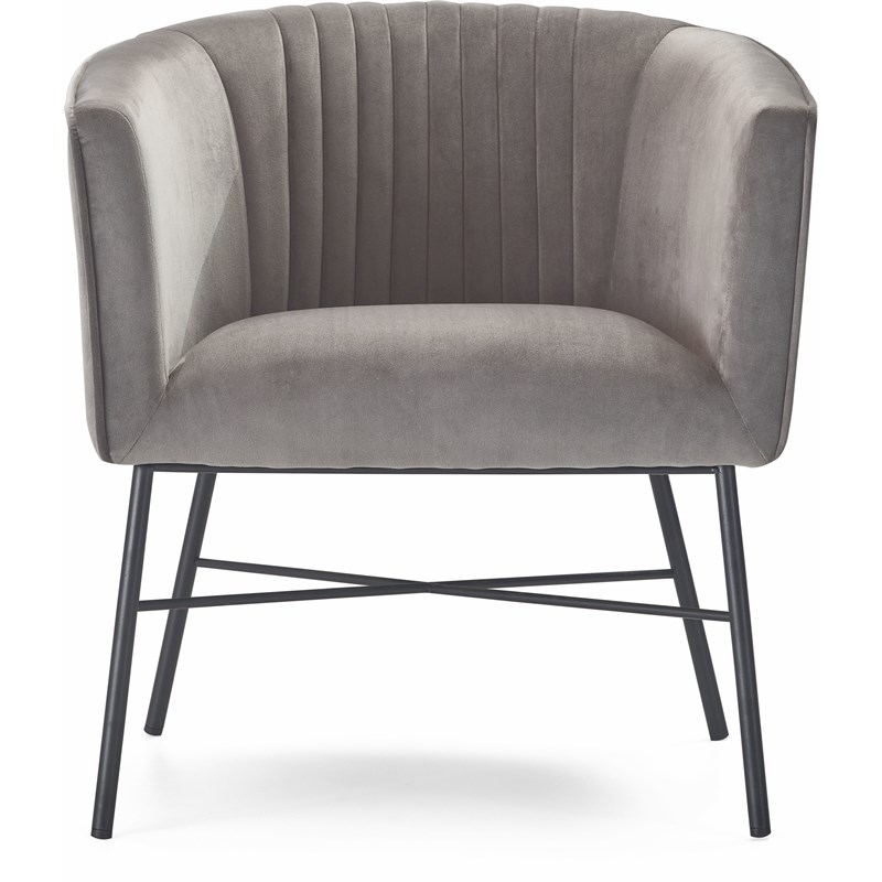 Adore Decor Leone Modern Tufted Velvet Accent Chair in Gray